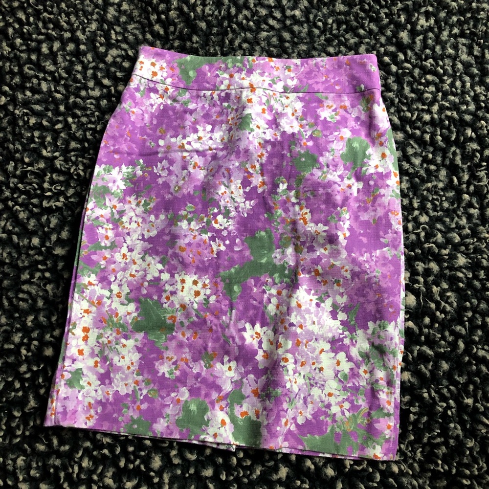 J. Crew floral print pencil skirt size 0